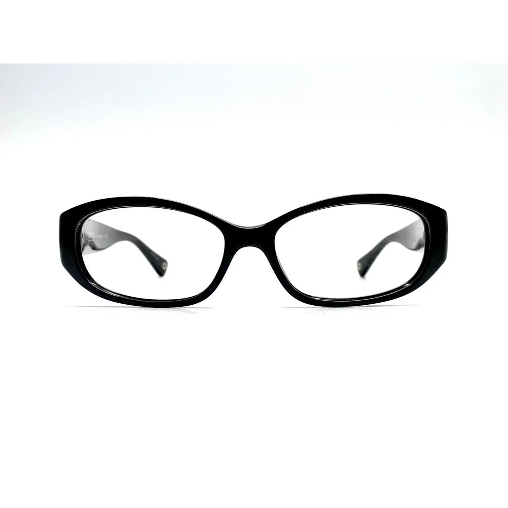 Coach HC 8012 Hope Black Oval Glasses Wide Temples 5002/11 53-15-140 Silver Logo